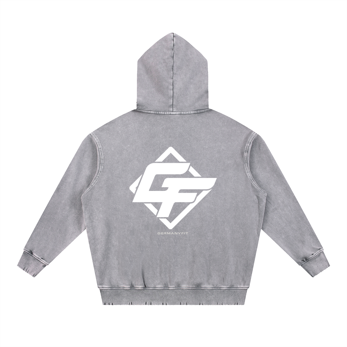 Consistency Over Perfection Frayed Heavyweight  Hoodie - Grey