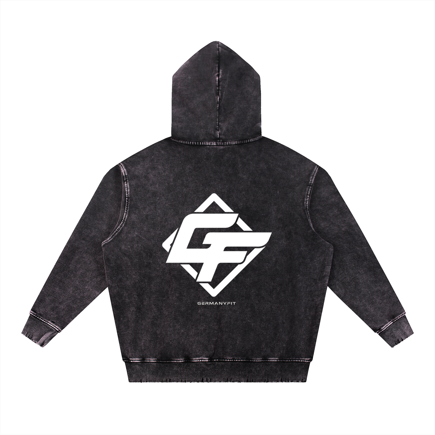 Consistency Over Perfection Frayed Heavyweight  Hoodie - Black
