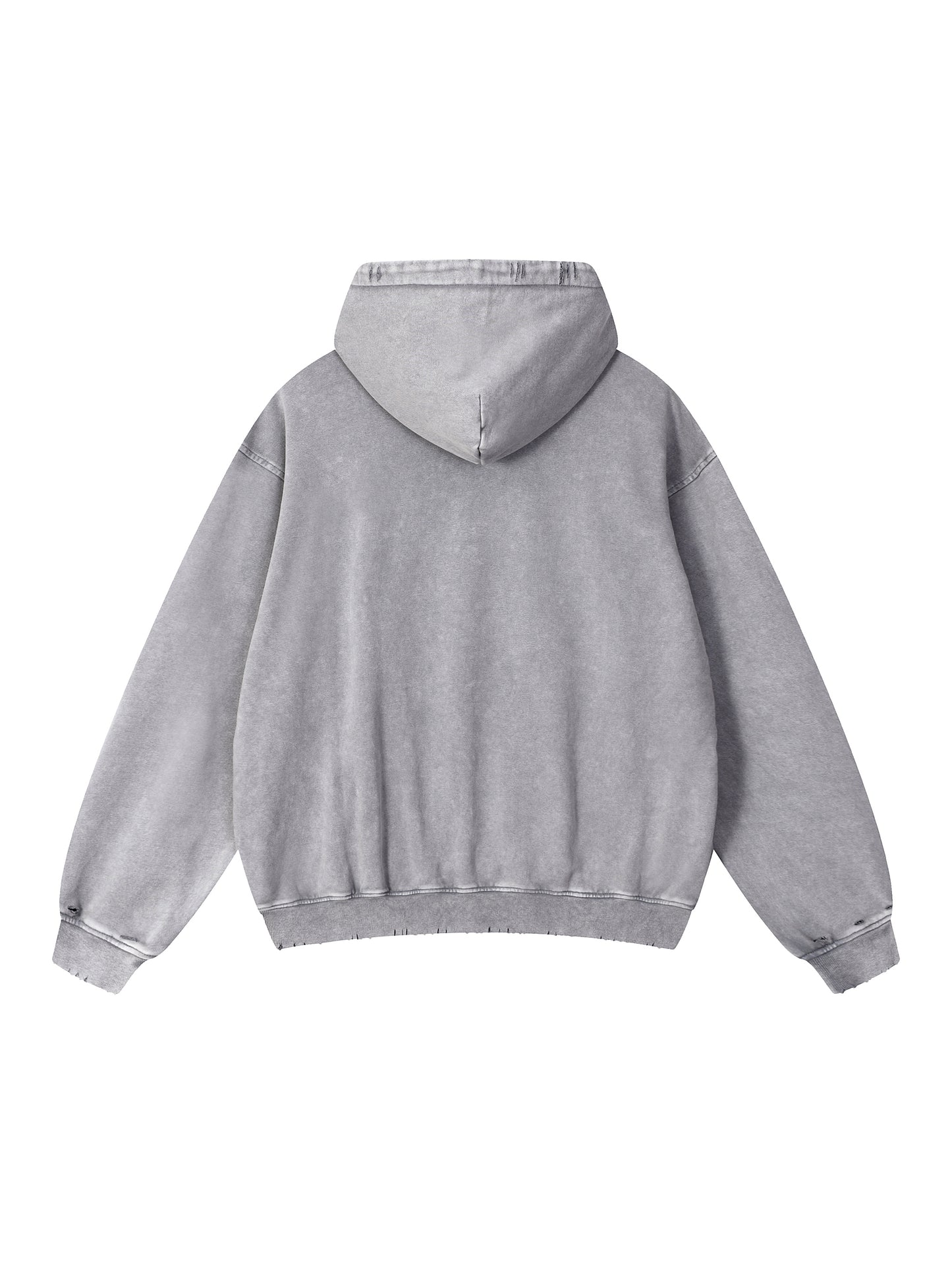 Consistency Over Perfection Frayed Heavyweight  Hoodie - Grey